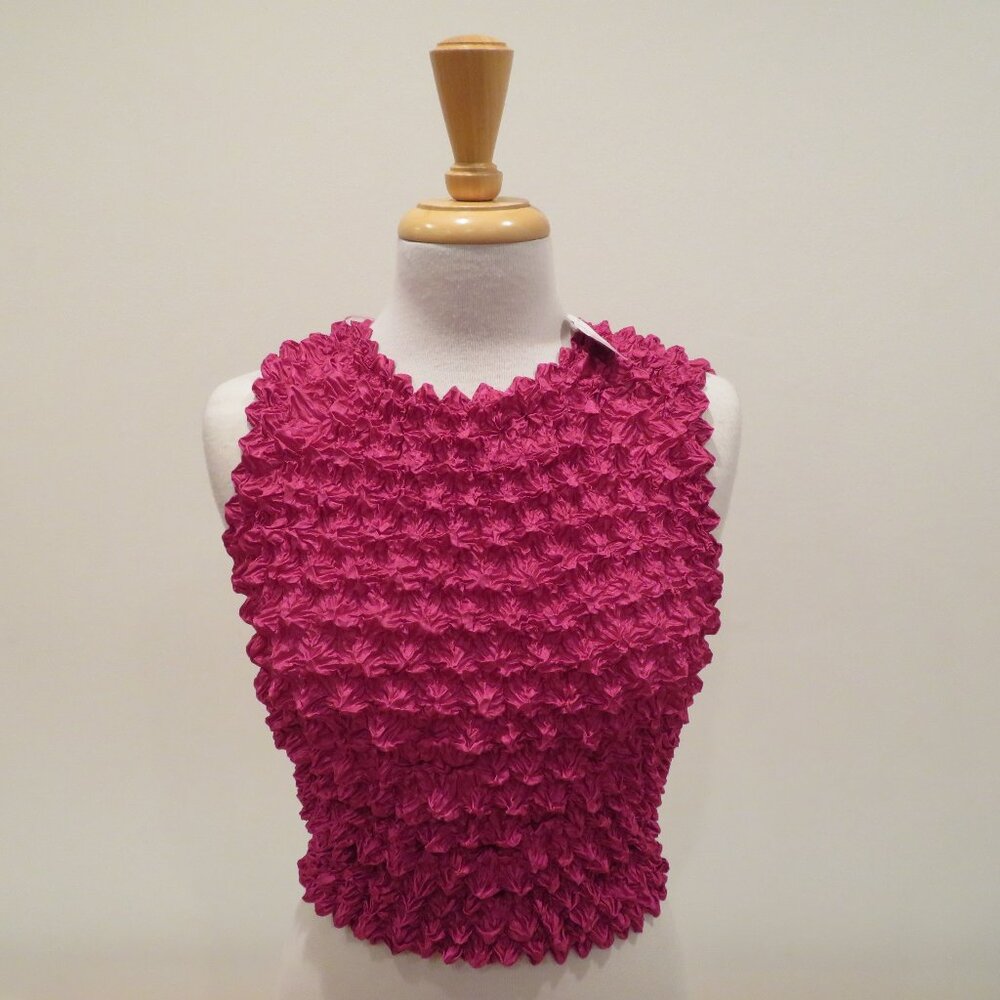 F.C Popcorn Bubble Crinkle Tank Top Women’s One Size Stretch Sleeveless 90s